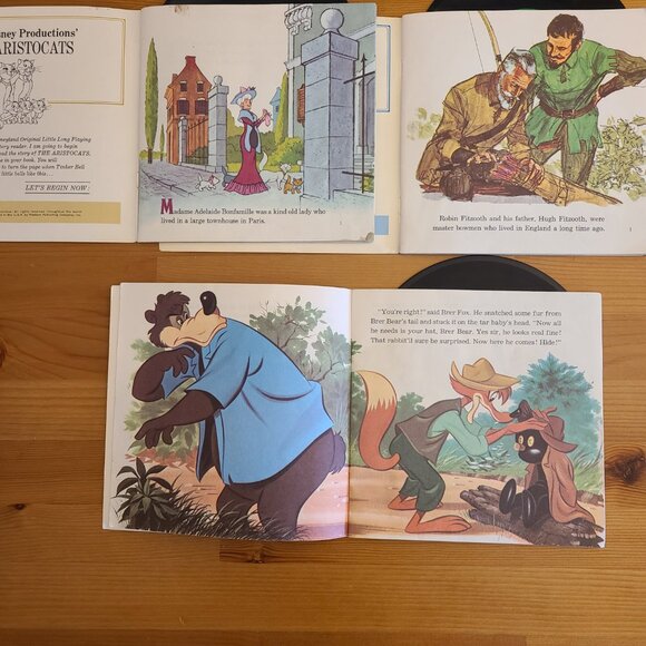 9 Vintage Disney See Hear Read Along Books & Vinyl Records - Picture 7 of 7